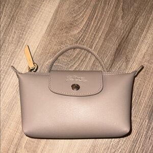 Longchamp Small Wristlet Clutch in Taupe